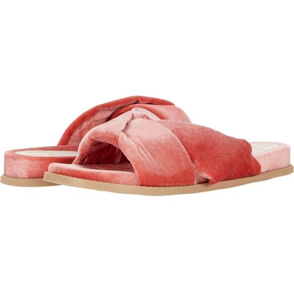 Dolce Vita Garit Knotted Velvet Slipper In Coral Velvet US 10  B57 - Picture 1 of 8